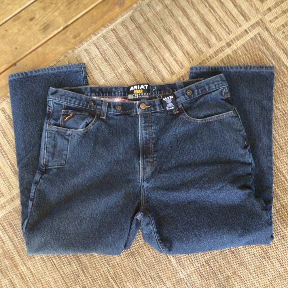 LIKE NEW ARIAT M4 FLANNEL LINED LOW RISE BOOT CUT MENS JEANS SZ 44x36
